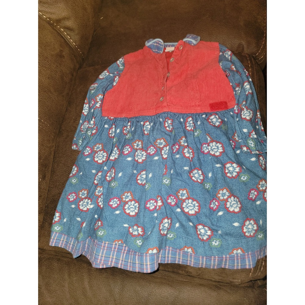 Girls cakewalk floral corduroy dress size 104 us size 4t